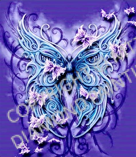 Purple Butterfly 40cm X 45cm Crystal Mtt Diamond Paintings