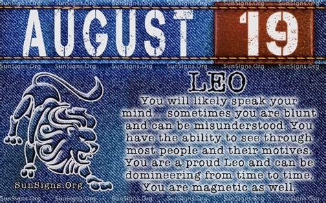 Discover your destiny and secrets. August 19 Birthday Horoscope Personality | Sun Signs
