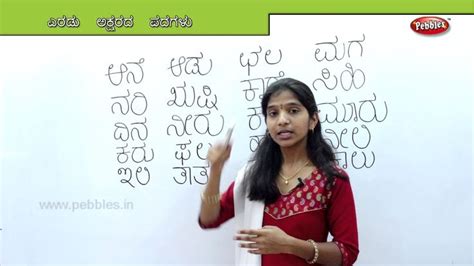 Pebbles present a video on learning 2 letter words. Learn Two letter words in Kannada | Preschool Learning ...