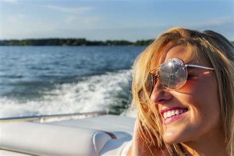 Beautiful Bikini Model Relaxing On A Boat Stock Image Image Of Model