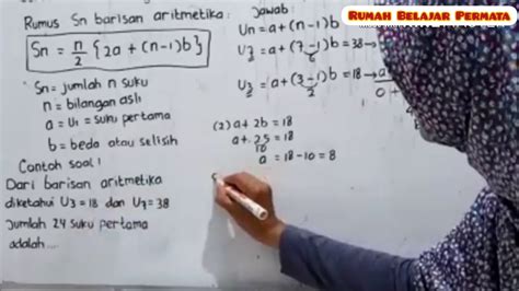 Pada sebuah deret geometri diketahui bahwa suku pertamanya adalah 3 dan suku contoh soal 3: Deret Aritmatika. Cara Menghitung jumlah n suku pertama ...