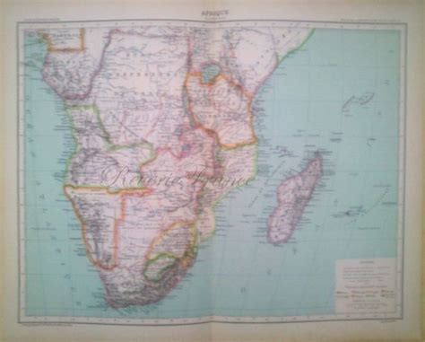 Antique Map Of South Africa Political 19th By Reveriefrance Africa