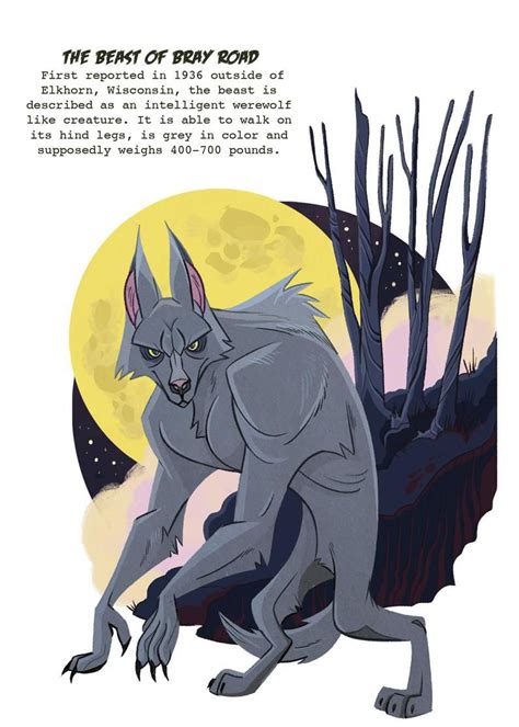 The Beast Of Bray Road Cryptid Print Etsy Mythical Creatures Art