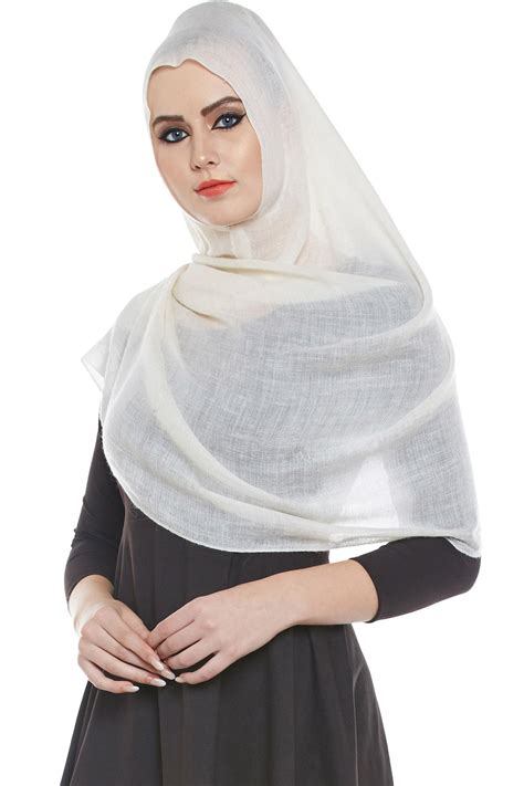 Ivory Pashmina Hijab Cashmere Hijabs