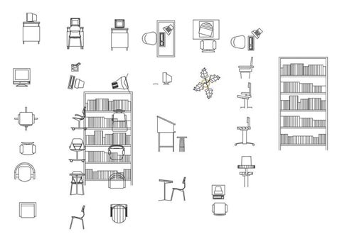 Different Office Furniture Units Detail 2d View Layout File In Autocad