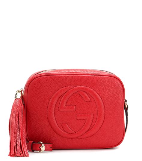 Lyst Gucci Soho Disco Leather Shoulder Bag In Red