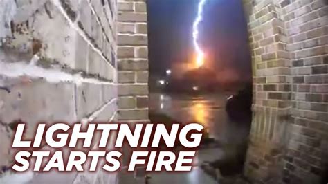 Lightning Hits House Starts House Fire Ring Camera Video Youtube
