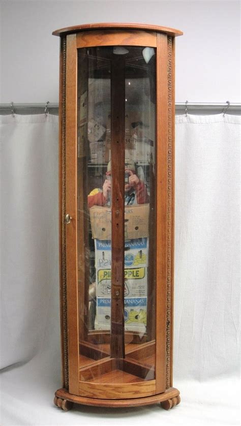 Add to favorites display cabinet sideboard. Wood & Glass 56" Mirrored Corner Curio Display Case ...