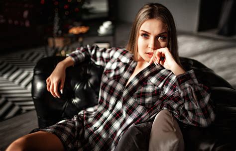 X Blue Eyes Girl Sitting Sofa Seat X Resolution Hd K Wallpapers Images
