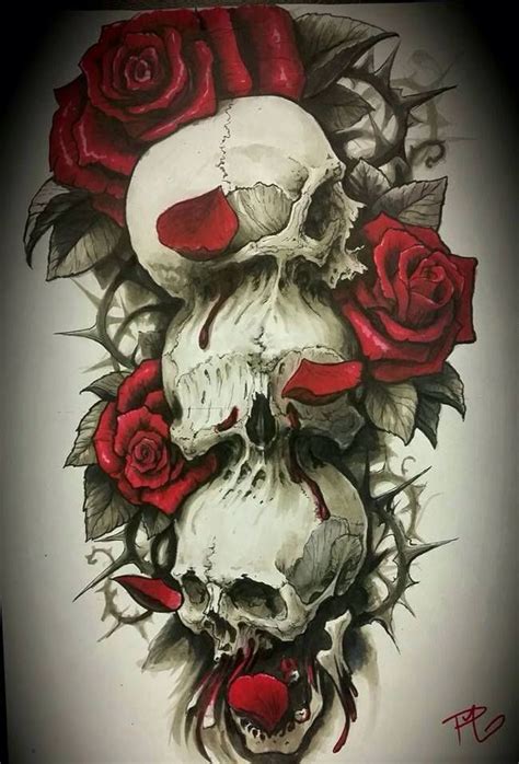 Pin By Christian Thornhill On Skulls My Obsession Skull Rose