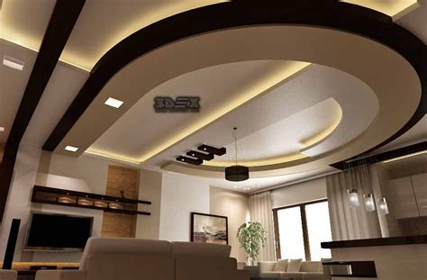 The circular ceiling in dark colour combinations in tandem with the spotlights is truly an excellent idea. Latest POP design for hall, 50 false ceiling designs for ...