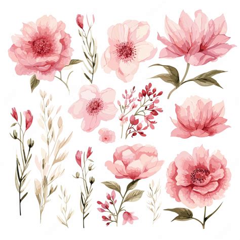 Premium Vector Watercolor Pink Flower Bouquet