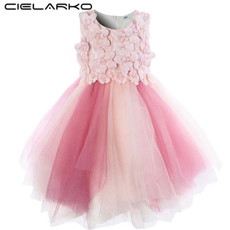 Cielarko Infant Flower Girls Dress Ceremony Pink Baby Party Dresses