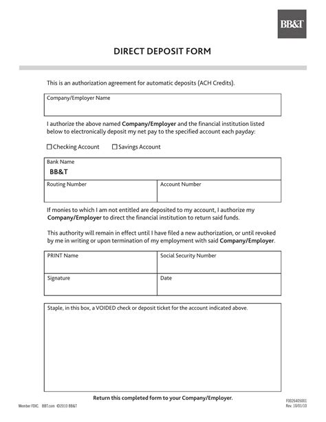 Deposit Slip Bbt Form ≡ Fill Out Printable PDF Forms Online