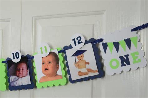 One 12 Month Milestone Banner First Year Photo Banner First Etsy