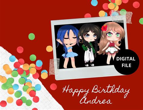 Gacha Life Birthday Personalized Foldable Postcard Digital Etsy Uk