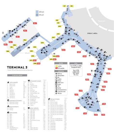 Yyz Terminal 3 Map Map Of Yyz Terminal 3 Map Canada