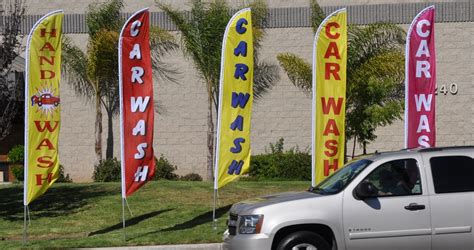 Car Wash Yellow And Red 12ft Feather Banner Swooper Flag Flag Only