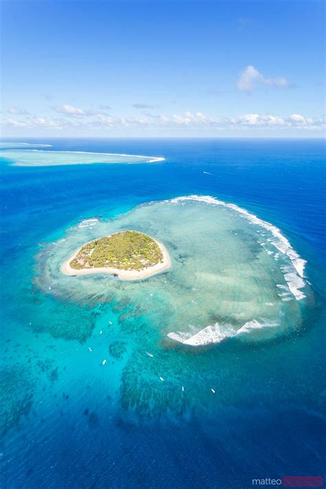 Aerial View Of Tavarua Heart Shaped Island Mamanucas Fiji