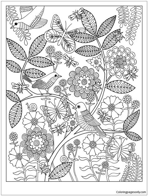 Nature Garden Coloring Page Free Printable Coloring Pages