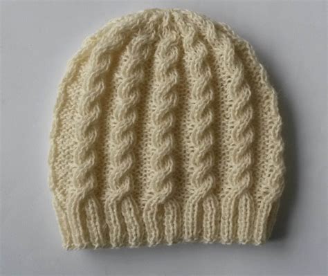 Cable Knit Beanie Classic Aran Hat Handknit Beanie Original Design