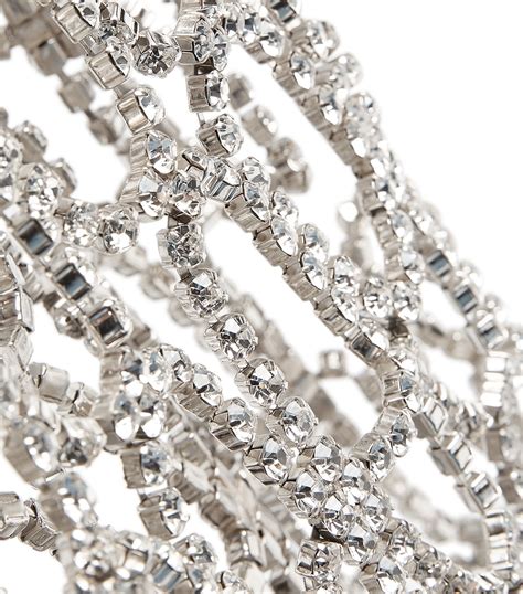 Area Nyc Silver Crystal Embellished Net Dress Harrods Uk
