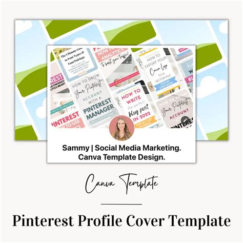 Pinterest Profile Cover Template Canva Template Sammy Anne Creative
