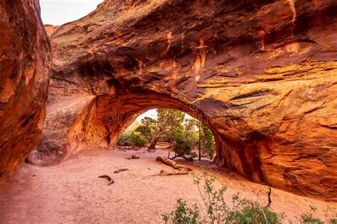 Navajo Arch In Arches National Park Stock Photo Image Of United Rock