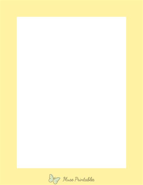 Printable Light Yellow Solid Page Border