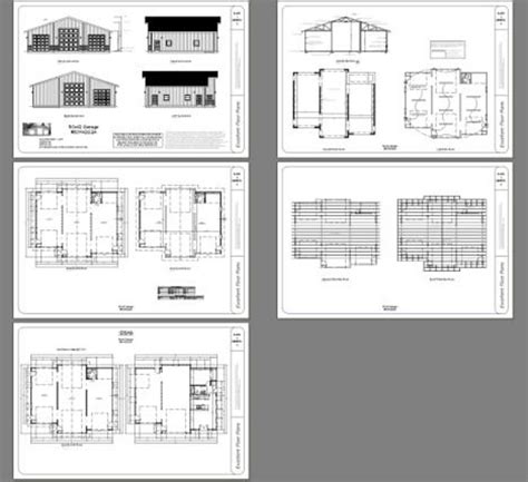 50x42 Garage 1 Rv 2 Car Pdf Floor Plan 1909 Sq Ft Instant Download