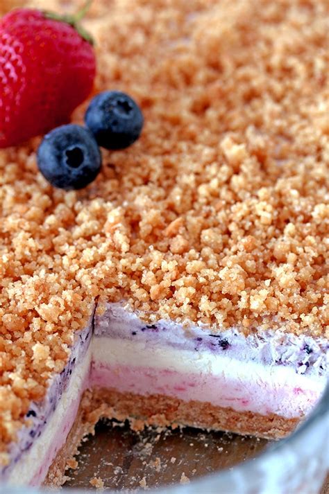 strawberry blueberry frozen dessert is a delicious layered summer treat