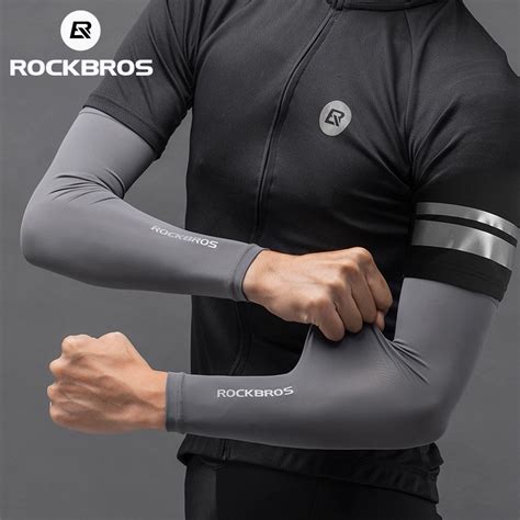 Rockbros Ice Silk Sun Protection Cycling Arm Sleeves Cool Breathable Men Women Outdoor Sport