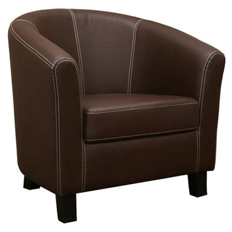 Browse a variety of modern furniture, housewares and decor. Faux Leather Barrel Club Chair in Brown - J-018-Dark Brown