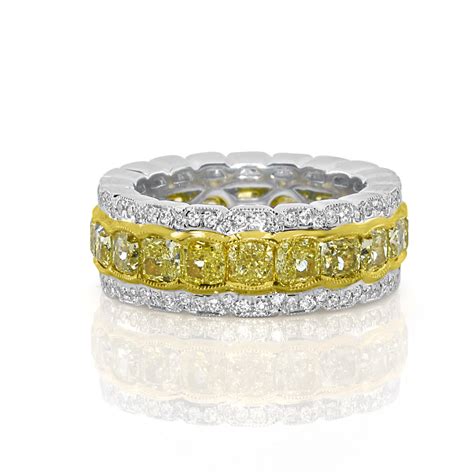 Real 643ct Natural Fancy Yellow Diamonds Engagement Ring 18k Solid Gold
