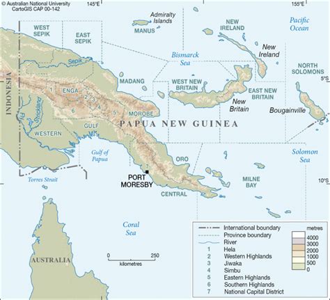 Papua New Guinea Provinces Cartogis Services Maps Online Anu