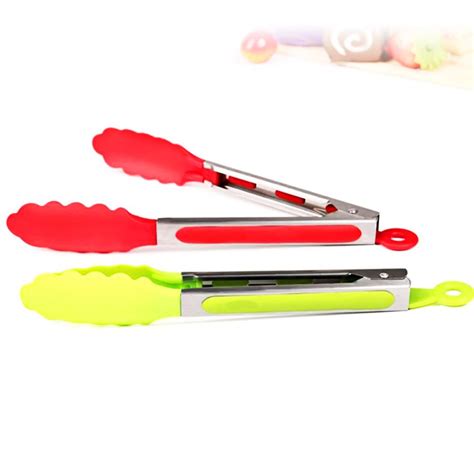 1 Piece Bbq Tongs W Silicone Cover Handle Kitchen Cooking Salad Serving Bbq Tongs Stainless