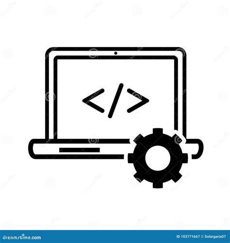 Computer Programming Icon Vector Iconic Design Stock Vector