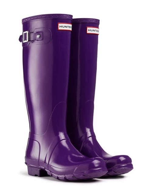 Hunter Original Tall Gloss Rain Boot In Sovereign Purple Hunter Boots