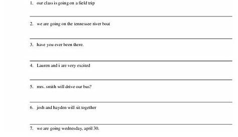 Second Grade Editing Worksheet for 2nd - 3rd Grade | Lesson Planet