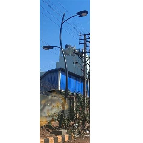 Mild Steel Dual Arm Galvainzed Iron Street Light Poles 12m At Rs 14000