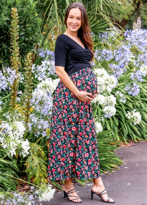 Floressa Cassia Crossover Maternity Nursing Maxi Dress