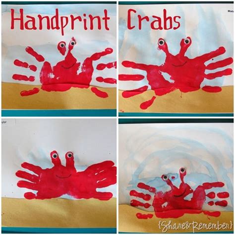 Handprint Crabs Preschool Craft Preschool Crafts Animal Crafts For