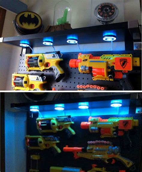 It's waterproof, easy to move around the yard, and just takes a second to hook each nerf gun on the rack. This Nerf Gun Display Case is Perfect for a Boy's Room ...