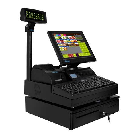 12 Inch Pc Monitor Screen Retail Cash Register System With Vfd Pole