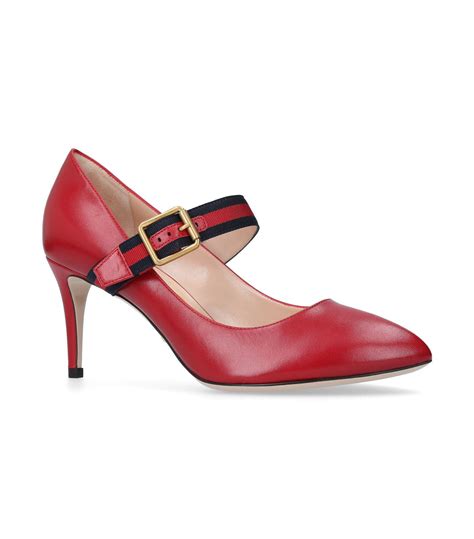Gucci Leather Sylvie Pumps 75 In Red Lyst