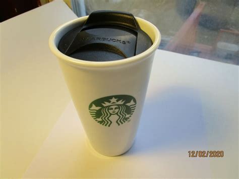 Starbucks Coffee Cup White With Green Goddess Logo 10 Fl Oz Ebay
