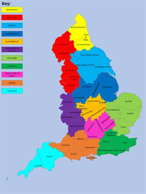 Reorganised Regions And Counties Of England First Map Imaginarymaps