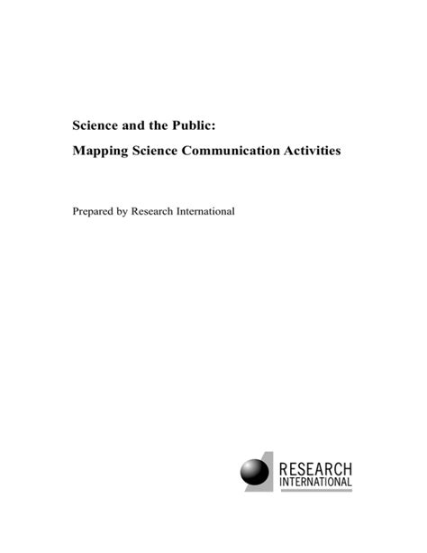 Science And The Public Mapping Science Communication