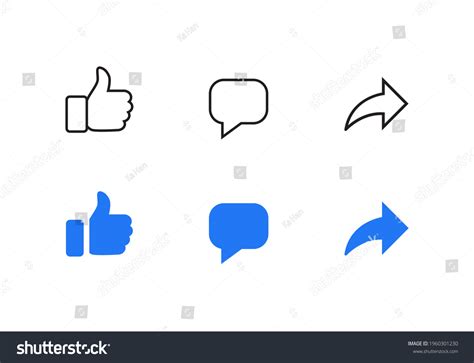 Facebook Like Comment Share Social Media Stock Vector Royalty Free