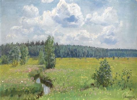 Grasslands Of The Świsłocka Forest Scorching June Vintage Artwork B